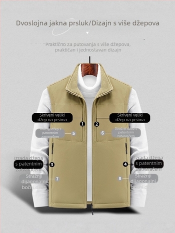 Muška debela pamučna vest s kapuljom, zimska jakna, velika veličina, obostrana, logotip izšiven, topla vanjska jakna za outdoor