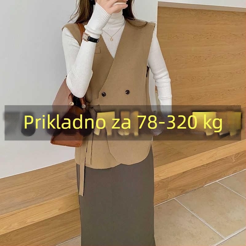 Ženski vest-kardigan za jesen-zimu, polo ovratnik, običan stil, sezona jesen 2025, glavni sastav tkanine <30%