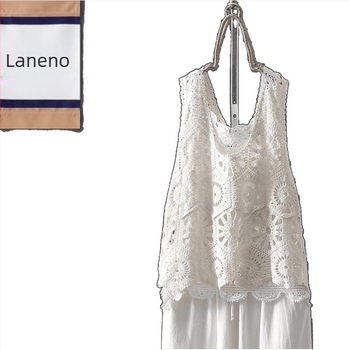 Ženski pamukasti kapes vest s kapok punjenjem, romb uzorak, zaobljeni izrez, bez rukava, pulover stil, proljeće 2025