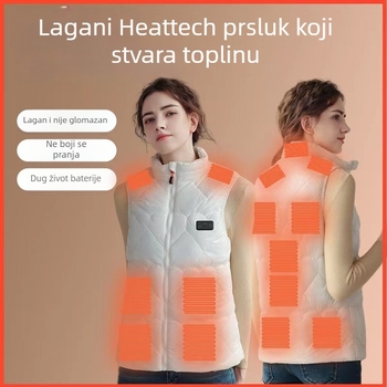 Grijana USB-vesta s pamukom i punilom, velike veličine, stojeći ovratnik, zatvarač, zimska odjeća.