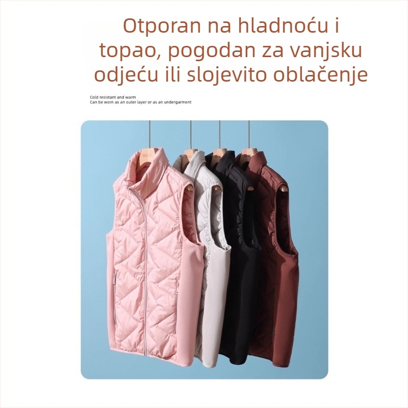 Nova vesta za muškarce i žene s punom od ovčje vune i pamuka, jesen-zima, plus veličina, stojeći ovratnik, vanjska odjeća za muškarce i žene.