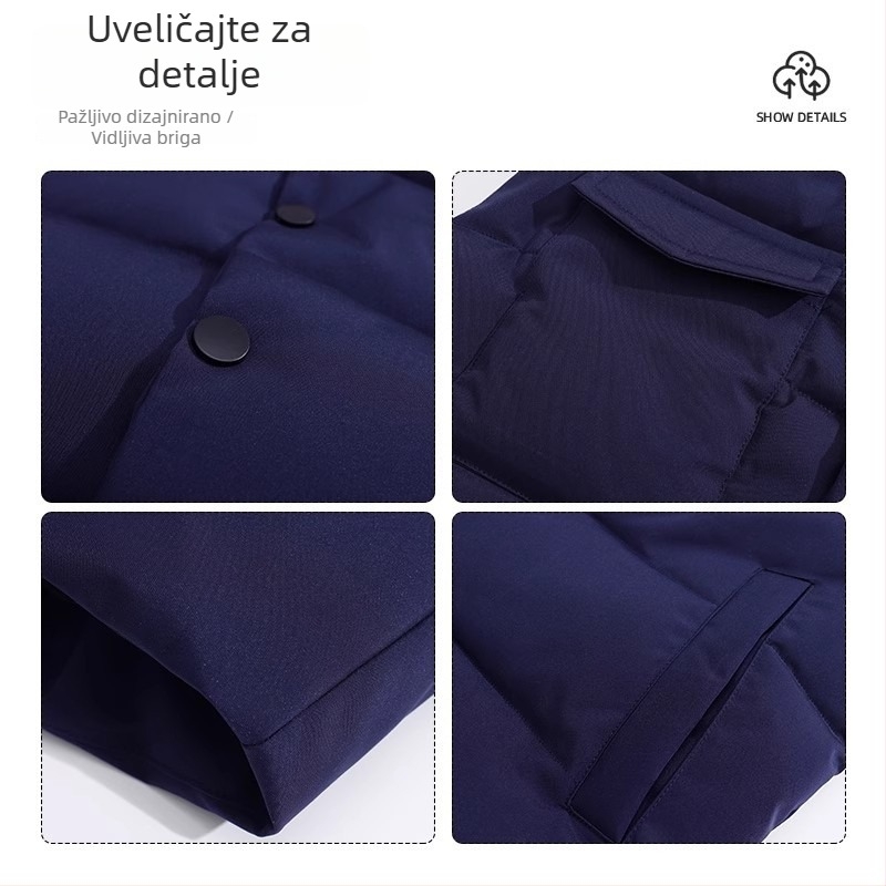 Radna vesta s logom, podstavljena flisom, Chenille i Spandex, stojeći ovratnik, proljeće 2025