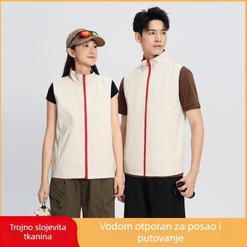 Vesta za catering s patentnim zatvaračem, opuštenog kroja, pamukasto-smjesa tkanina, za sve sezone, s prilagođenim logotipom