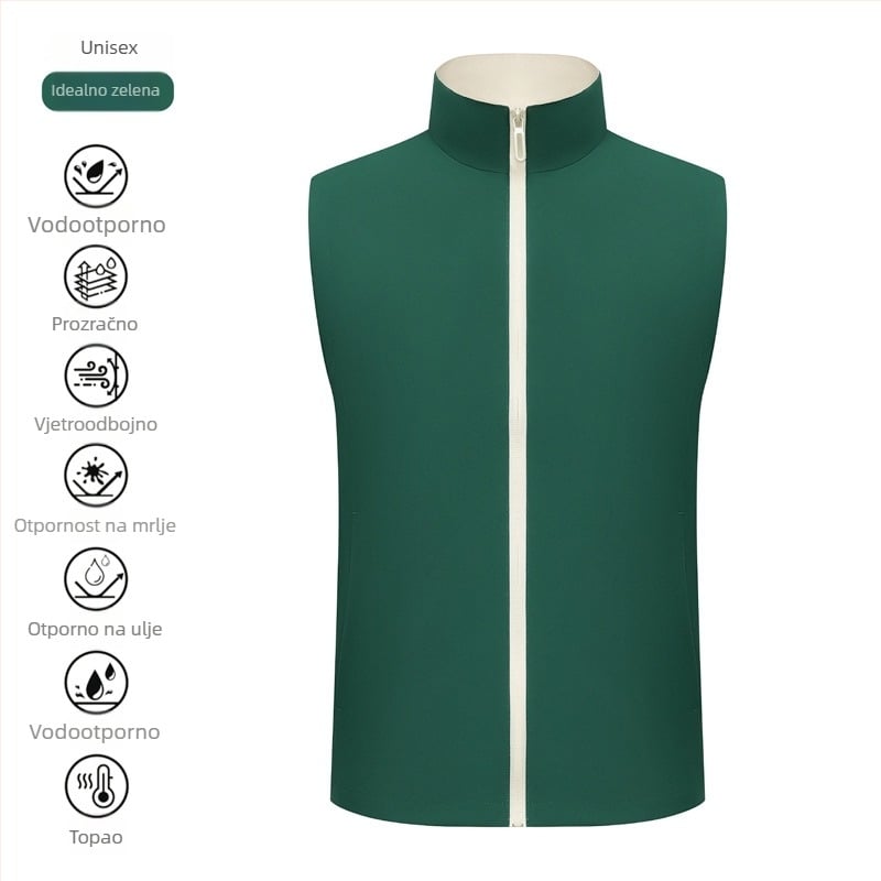 Vesta za catering s patentnim zatvaračem, opuštenog kroja, pamukasto-smjesa tkanina, za sve sezone, s prilagođenim logotipom