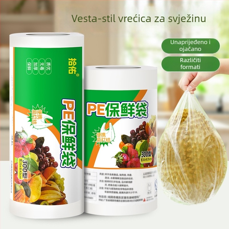 PE vrećica za čuvanje hrane, tip točkaste perforacije, jednokratna, zatvara se