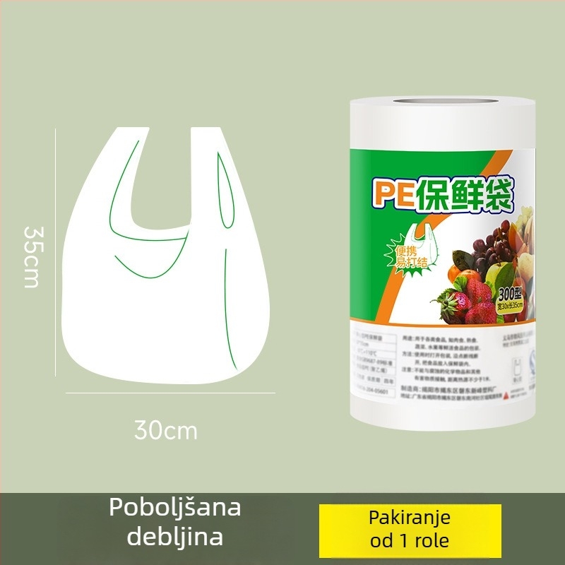PE vrećica za čuvanje hrane, tip točkaste perforacije, jednokratna, zatvara se