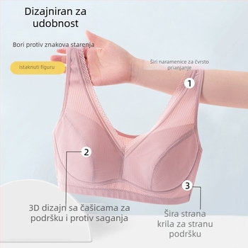 Tingfei Najlonski Bežični Grudnjak s Punim Košaricama, Tanak Formirane Košarice, Pamukom Podstava, Stil Veste, Čvrste Dvostruke Trake