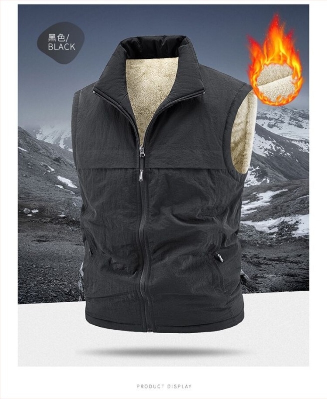 Muški fleece vest za jesen-zimu, debeli i topli, za otvoreni ribolov, s mnogim džepovima, bez kapuljače, veći broj veličina