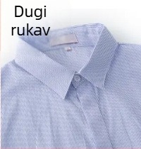 Ženska bijela košulja s plavim prugama, poslovni stil, dugi rukav, V izrez, skrivena kopčanja, plus veličina, pamuk-poliester mješavina