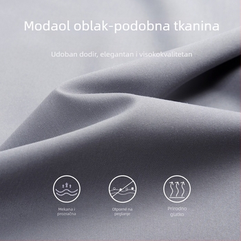 Romon muška košula s dugim rukavima, poslovni formalni stil, tkanina od poliester-modala, kvadrati ovratnik, uski kroj
