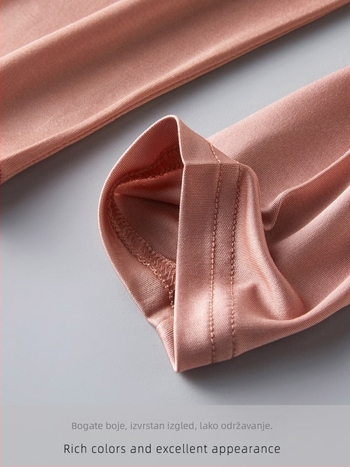 Ženska košulja od svile dudovine, ravni kroj, duge rukave, ovratnik s reverom, gumbe