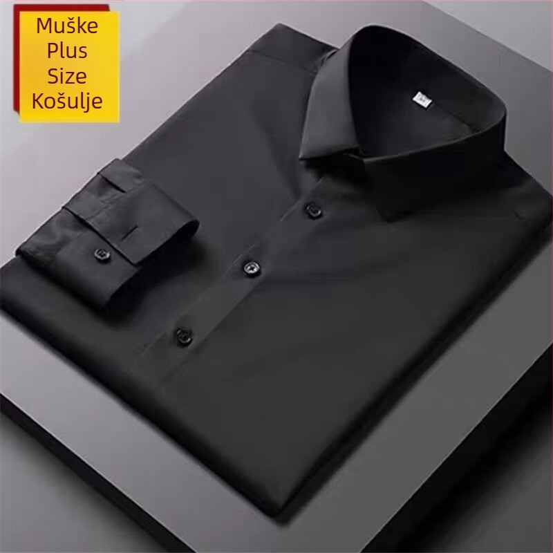 Muška poslovna košulja od poliester smjese koja diše, bez glačanja, dugi rukav, opušten kroj, za posao
