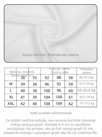 Ženska bijela bez rukava bluza s polo ovratnikom, šifon, uski kroj