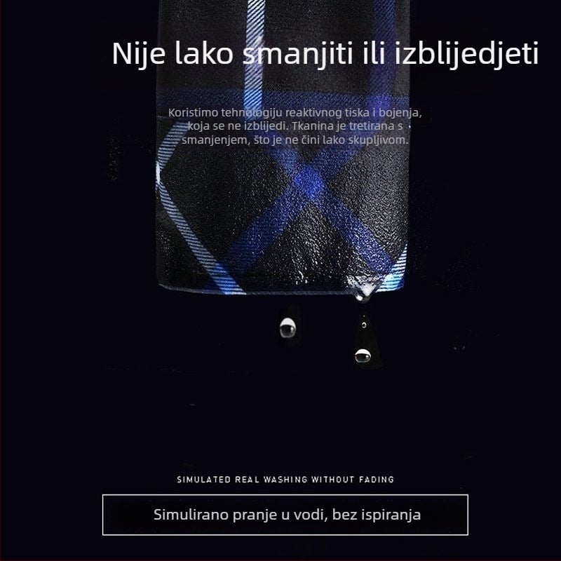 Romon muška zimska topla košulja s dugim rukavima, karirani uzorak, široka silueta, izvezeni detalji