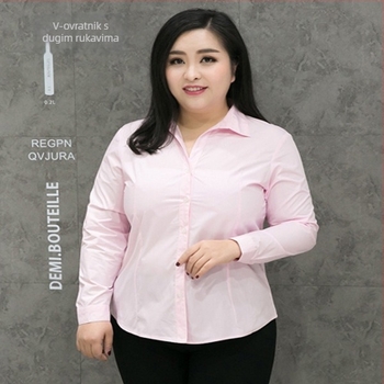 Bluza s V-izrezom, kratki rukavi, jednobojna, poliester-pamučna smjesa, poslovni stil