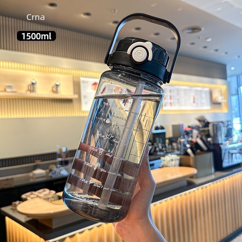 Unique polikarbonatna čaša u korejskom stilu sa slamkom, veliki kapacitet, prijenosna, otporna na padove i visoke temperature