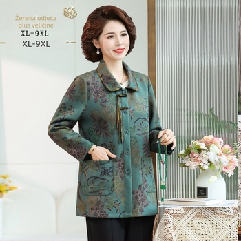 Ljetni top od sintetičke svile za žene srednje dobi, elegantan stil, jednobojni dizajn, poliester 90–95%