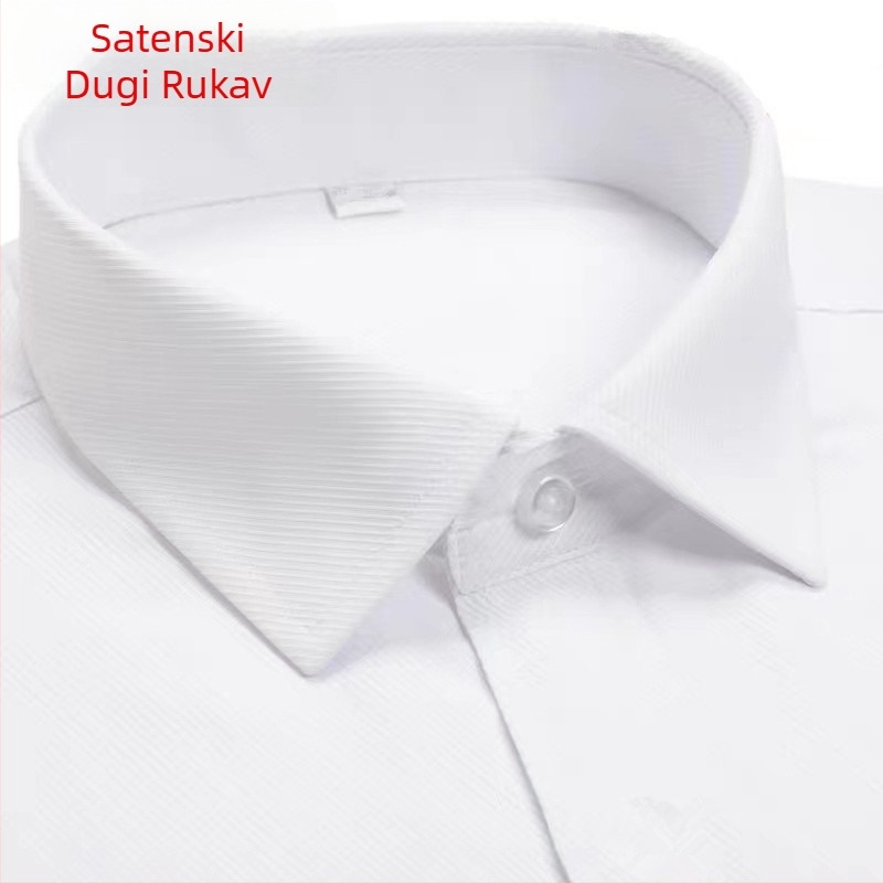 Ženska bijela košulja s kvadratnim ovratnikom, poslovni stil, plus veličina, uski kroj koji naglašava struk