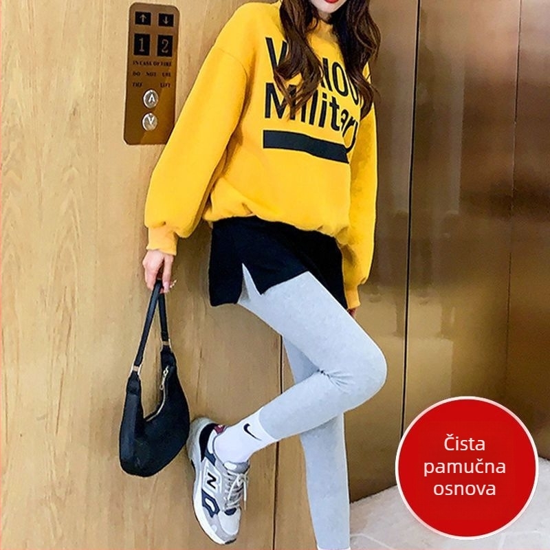 Pamukasta pletena A-linijska midi plisirana suknja, jednobojni uzorak, 95% pamuka ili više, mikroelastičnost