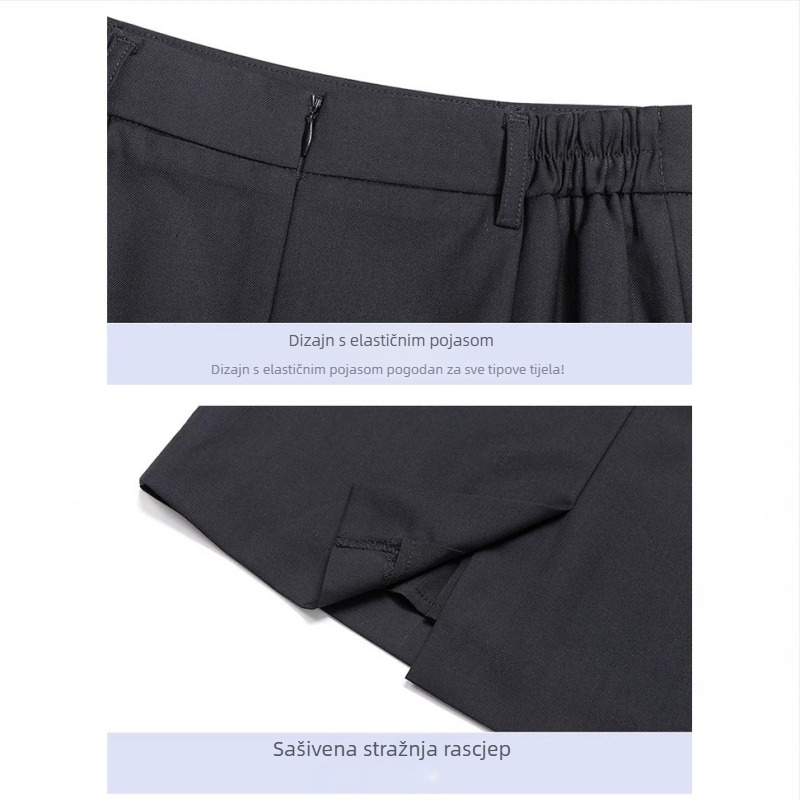 Elastični pojas, kostim-suknja, kratka, smjesa poliester-viskoza