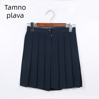 Plisirana suknja, TR tkanina, sadržaj glavne tkanine 70–80%, japanski stil, kratka duljina