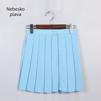 Plisirana suknja, TR tkanina, sadržaj glavne tkanine 70–80%, japanski stil, kratka duljina