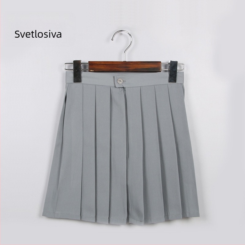 Plisirana suknja, TR tkanina, sadržaj glavne tkanine 70–80%, japanski stil, kratka duljina