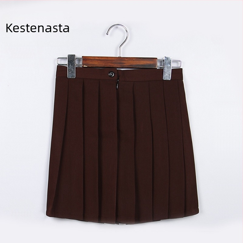 Plisirana suknja, TR tkanina, sadržaj glavne tkanine 70–80%, japanski stil, kratka duljina