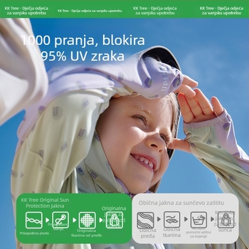 Kocotree dječja jakna s UV zaštitom i kapuljom, prozračna, brzo sušeća, najlonska tkanina, proljeće 2024