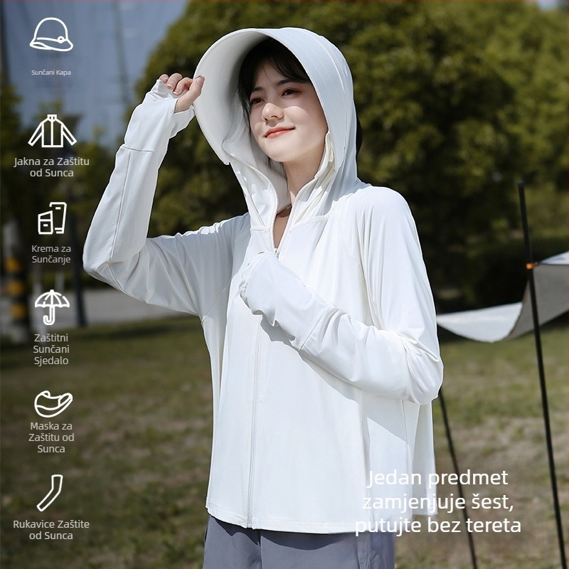Ženska jakna za UV zaštitu za vožnju biciklom – lagana, prozračna, poliester 81-95%, zaštita od insekata, ljeto 2025, minimalistički elegantan stil