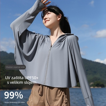 Ženska zaštitna jakna protiv sunca - UV zaštita, poliester tkanina, lagana i prozračna, casual stil, proljeće 2025
