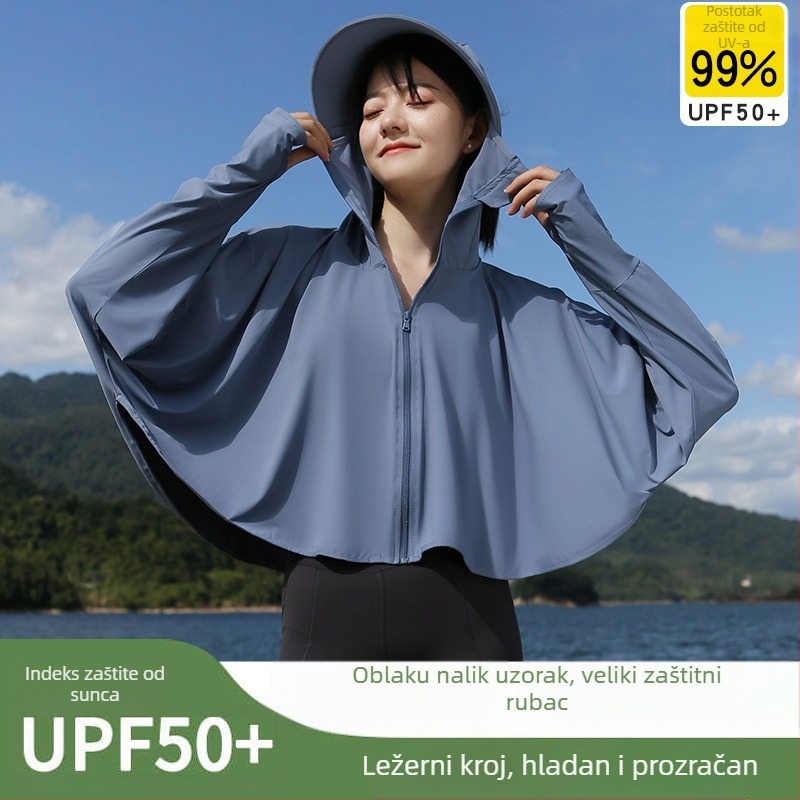 Ženska zaštitna jakna protiv sunca - UV zaštita, poliester tkanina, lagana i prozračna, casual stil, proljeće 2025