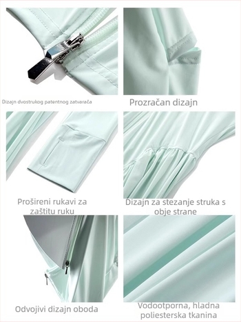 Dugi set zaštite od sunca za žene – cijela tjelesna haljina s jaknom, Ice Silk tkanina, ljeto 2025