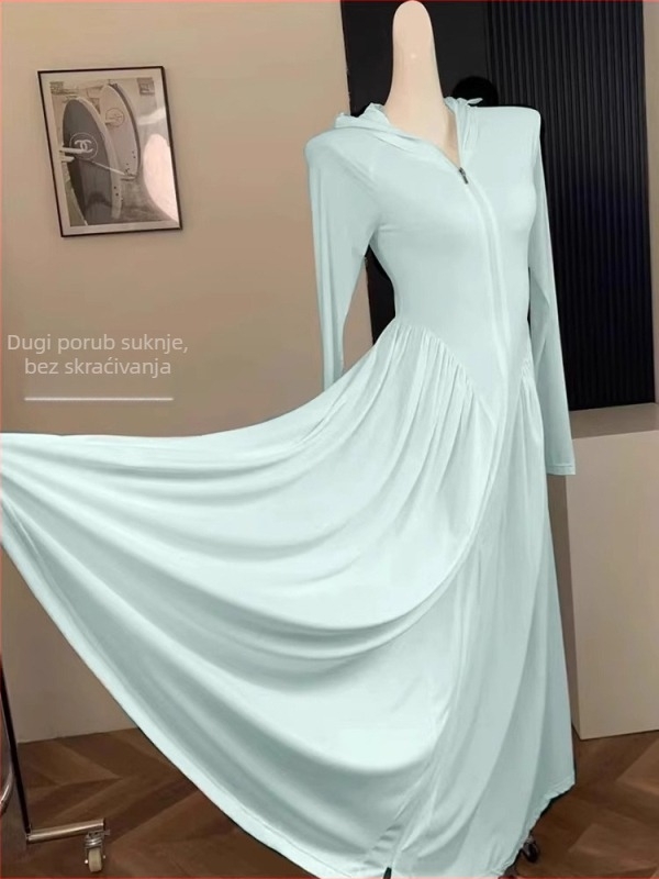 Dugi set zaštite od sunca za žene – cijela tjelesna haljina s jaknom, Ice Silk tkanina, ljeto 2025
