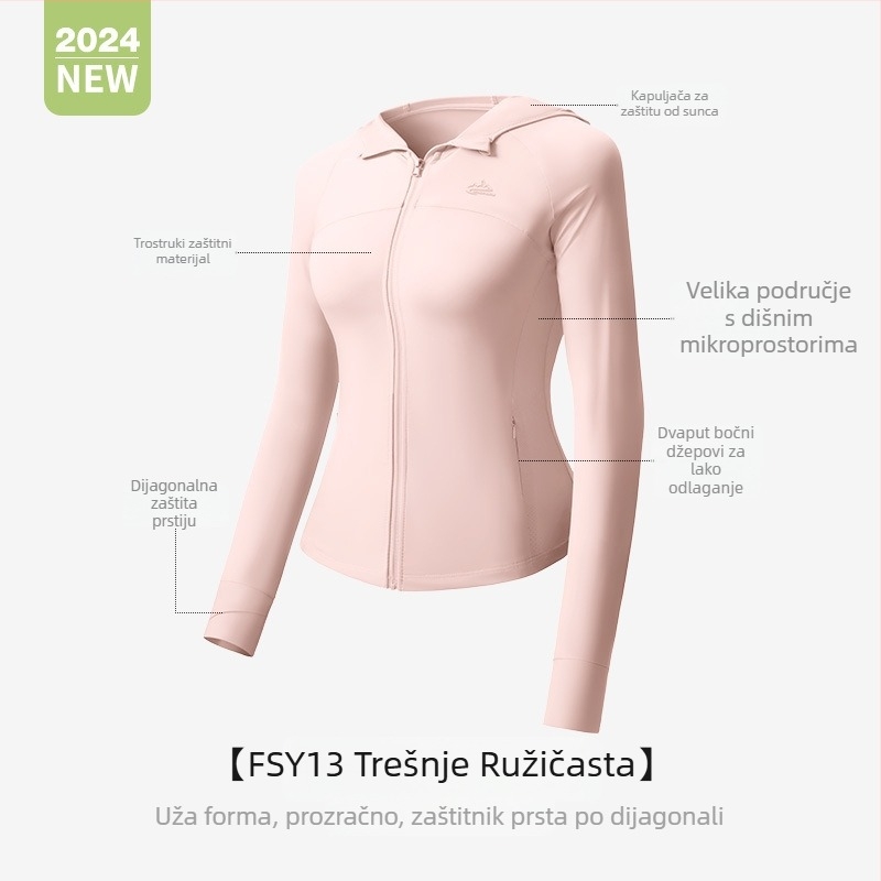 Ženska UV zaštita lagana prozračna jakna od najlona, opušteni kroj, originalni dizajn, proljeće 2024