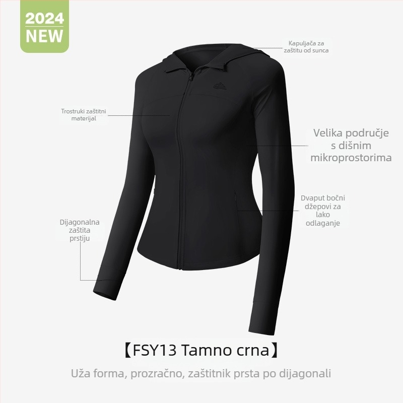 Ženska UV zaštita lagana prozračna jakna od najlona, opušteni kroj, originalni dizajn, proljeće 2024