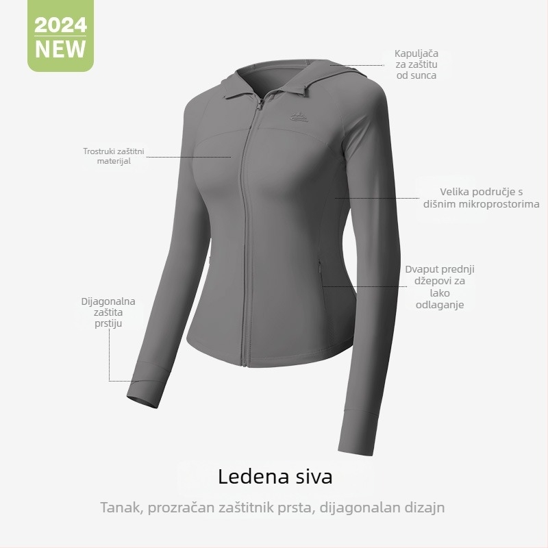 Ženska UV zaštita lagana prozračna jakna od najlona, opušteni kroj, originalni dizajn, proljeće 2024