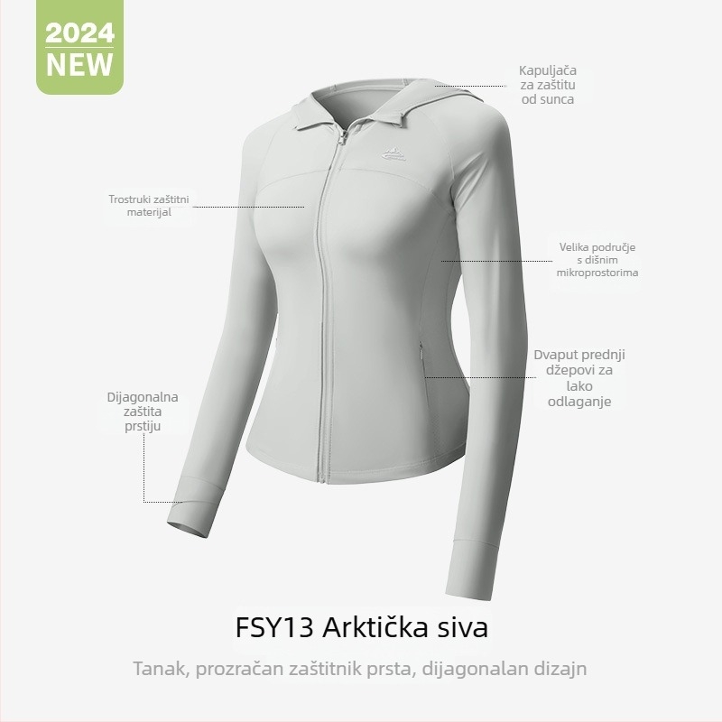 Ženska UV zaštita lagana prozračna jakna od najlona, opušteni kroj, originalni dizajn, proljeće 2024