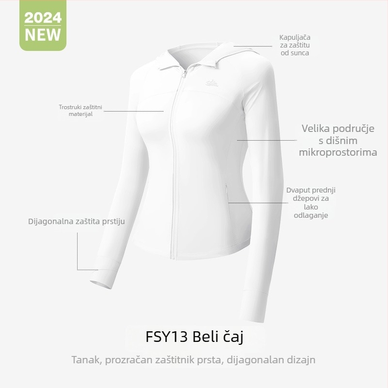 Ženska UV zaštita lagana prozračna jakna od najlona, opušteni kroj, originalni dizajn, proljeće 2024