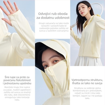 MUOTION najlonska jakna s kapuljom — prozračna, UV zaštita.