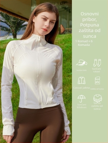 Ženska ljetna majica s UV zaštitom, lagana, prozračna, brzo se suši, UPF50+, najlon tkanina, model JOY5116