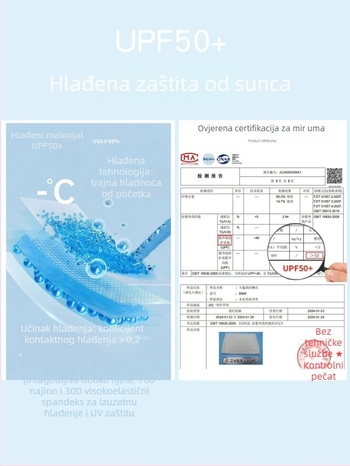 Ženska ljetna majica s UV zaštitom, lagana, prozračna, brzo se suši, UPF50+, najlon tkanina, model JOY5116