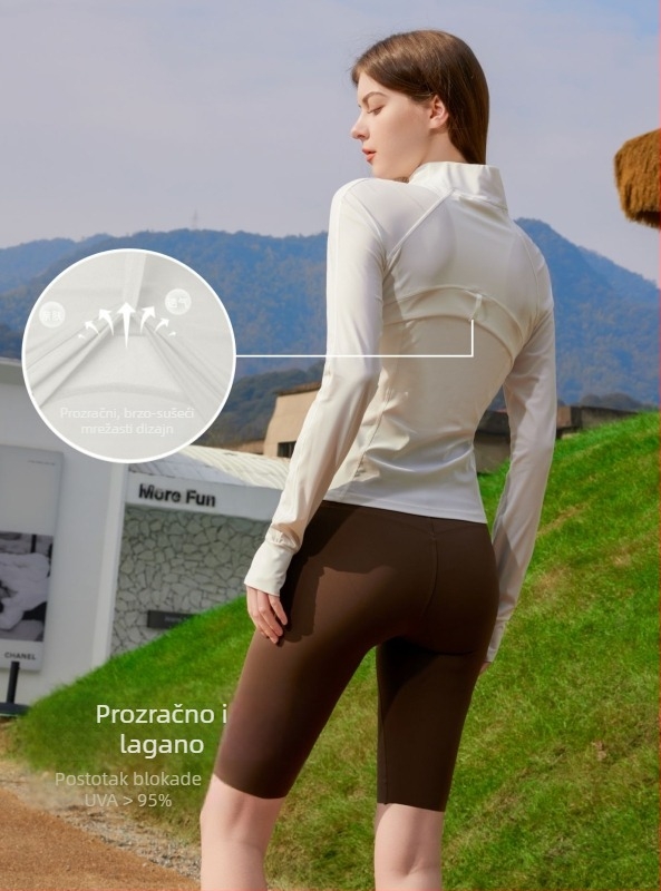 Ženska ljetna majica s UV zaštitom, lagana, prozračna, brzo se suši, UPF50+, najlon tkanina, model JOY5116