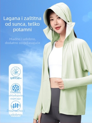 Ženski Ice Silk UV zaštitna jakna – prozračna ljetna vanjska jakna s kapuljačom