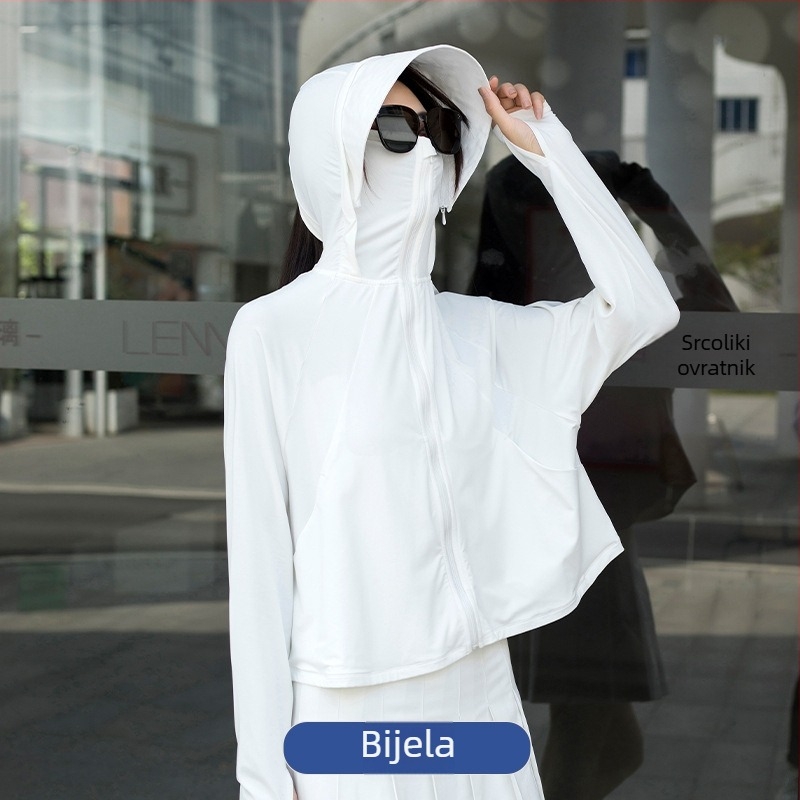 Vanjska windbreaker jakna s UPF50+ zaštitom od sunca, kapuljačom, lagana, prozračna, brzo se suši