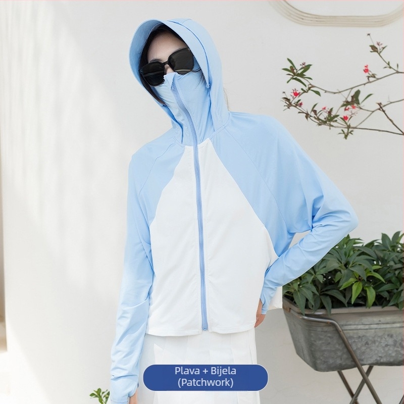 Vanjska windbreaker jakna s UPF50+ zaštitom od sunca, kapuljačom, lagana, prozračna, brzo se suši