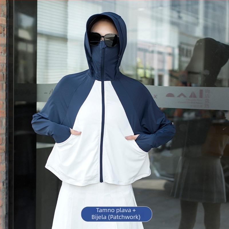 Vanjska windbreaker jakna s UPF50+ zaštitom od sunca, kapuljačom, lagana, prozračna, brzo se suši