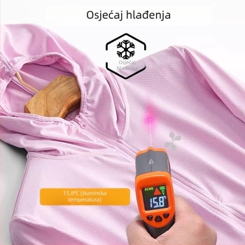 Univerzalna ljetna jakna s UV zaštitom UPF50+, prozračna i brzo sušeća, materijal spandex, kapuljača koju je moguće odvojiti, pogodna za planinarenje, kampiranje i vožnju