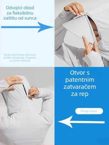 UPF50+ windbreaker za muškarce i žene, lagan i prozračan, s velikim obodom, Ice Silk tkanina