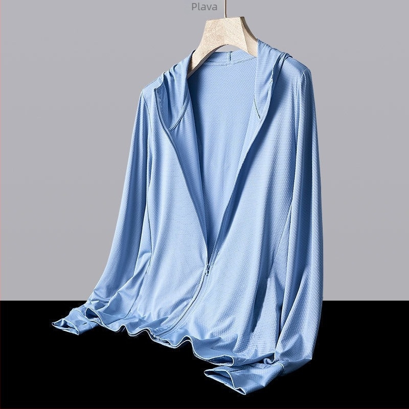 Unisex ljetna jakna s kapuljačom za vanjske sportove, zaštita od sunca, Ice Silk, ultra-tanka i prozračna za pecanje